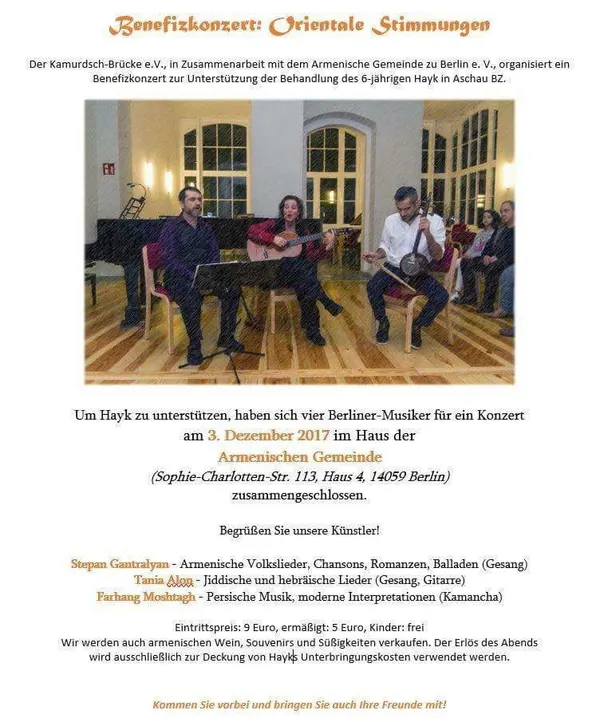 Plakat Benefizkonzert Orientale Stimmungen