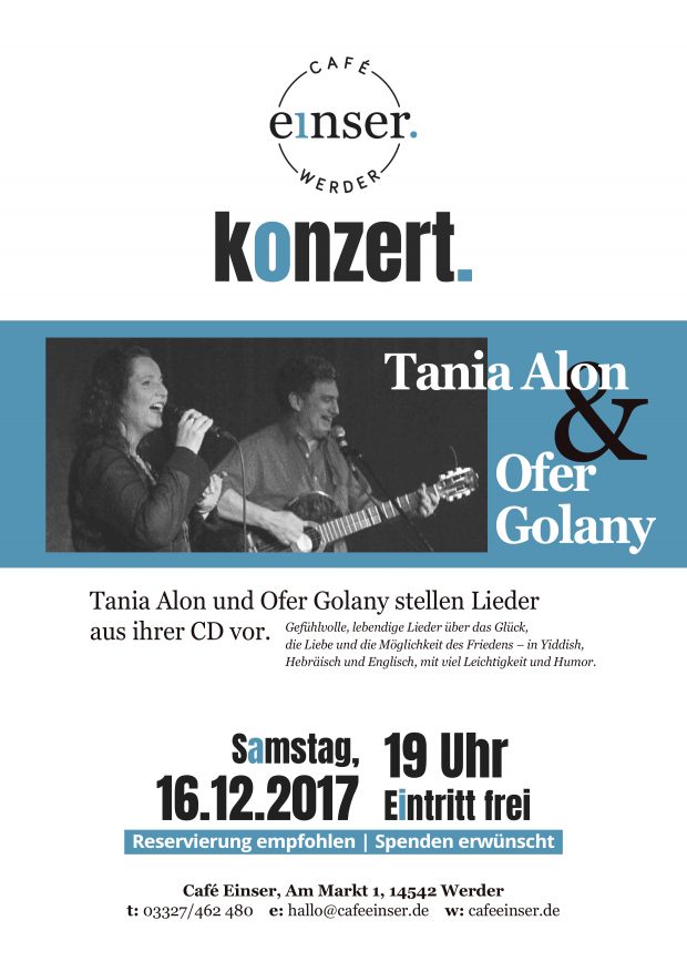 Konzert - Tania Alon & Ofer Golany stellen Lieder aus ihrer CD vor @ Café Einser Werder | Werder (Havel) | Brandenburg | Deutschland